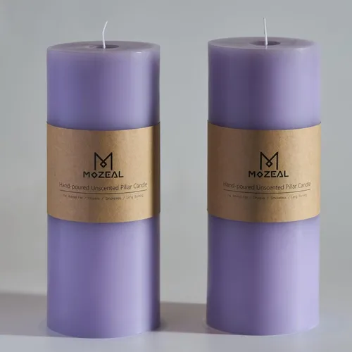 Vista 46 de MOZEAL Juego de 3 velas sin perfume vertidas a mano de 3 x 6 pulgadas, velas tipo pilar sin goteo, combustión de larga duración, aproximadamente 120