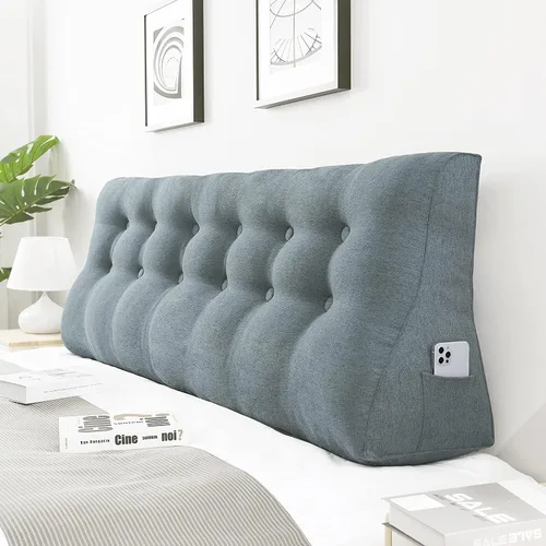 Vista 11 de Almohada de cabeza gruesa de 24 pulgadas de alto para cabecero de cama, almohada de cuña para respaldo de cabecero curvado, almohada alternativa