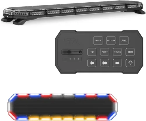 Vista 17 de SpeedTech Lights K-Force Elite 47 Barra de luz LED de tamaño completo – 132 LEDs, 396W Luz de advertencia de emergencia de montaje en techo