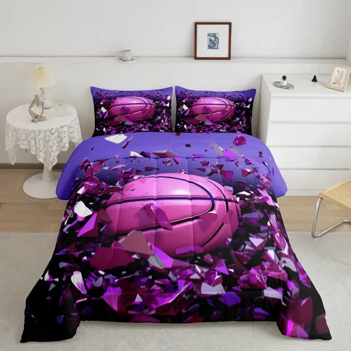 Vista 47 de Feelyou Juego de ropa de cama de sirena suave para niños y niñas, juego de edredón de escamas de peces oceánicos, tamaño individual, edredón