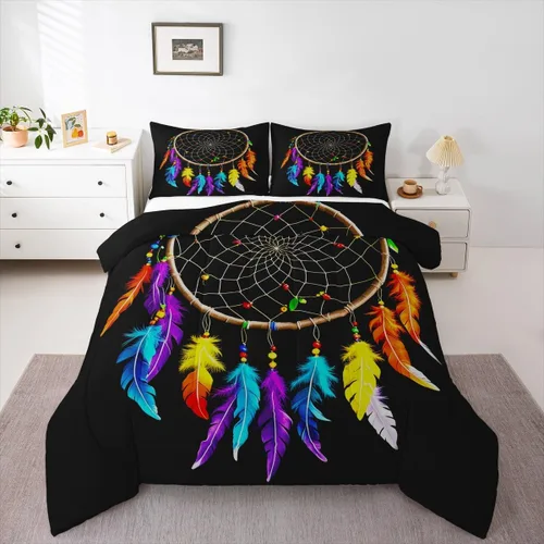 Vista 9 de Erosebridal Yin Yang - Juego de edredón para niños y adolescentes, edredón de plumón de hielo y fuego, tamaño individual, juego de ropa de cama