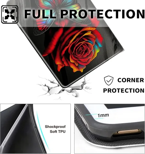 Vista 26 de Funda para tablet Kinlde Fire HD 10 (11ª generación 2021) Fire HD 10 Plus 2021, delgada, de piel sintética, con función atril, función atril