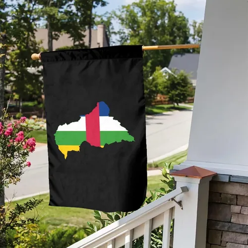 Vista 5 de POOEDSO Flag Map of the Central African Republic Garden Flags 12x18Inch Double Sided Outdoor Yard Decoration Garden Flag For Patio Lawn Home Welcome
