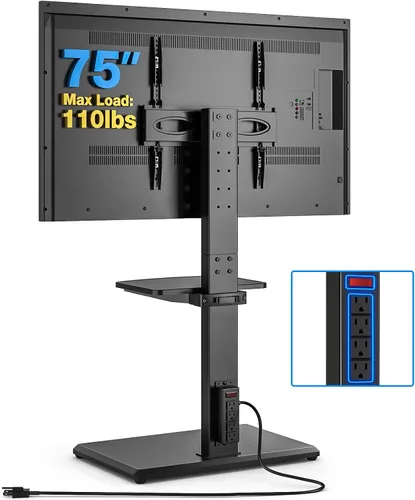 Vista 9 de Rfiver Soporte de TV de piso con 2 estantes para televisores de 32 a 75