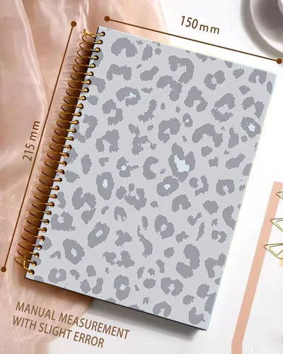Vista 2 de iampanda Cuaderno de diario en espiral, encuadernación fuerte de doble alambre con papel de primera calidad para niñas y mujeres, guepardo de lujo