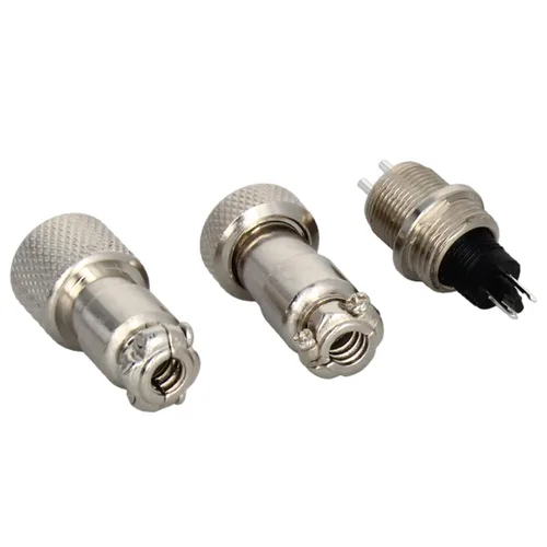 Vista 6 de Heyiarbeit Plata Negro GX12-2 15A 2P Aviación Conector Hembra/Macho Panel de Alambre de Alimentación Chasis Accesorios Conector de Metal Aviación 1