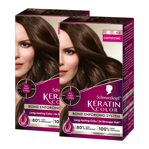 Vista 12 de Schwarzkopf Keratin Color® 6.64 - Tinte permanente para el cabello marrón champán (paquete de 2)