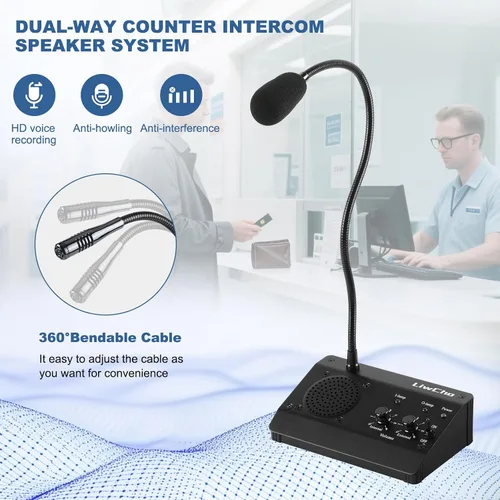 Vista 3 de Intercomunicador de ventana, sistema de altavoces de ventana de doble vía para negocios, banco, oficina, hospital, mostrador, tienda, estación