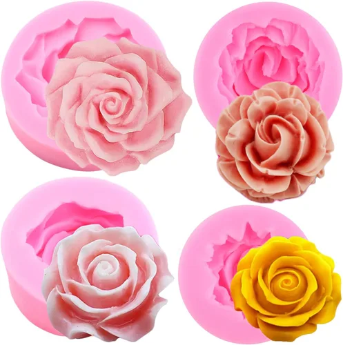 Vista 13 de Zixiang Bloom - Molde de silicona con diseño de flores de rosas 3D, para decoración de pasteles, jabón, velas, caramelos, chocolate, polimérico