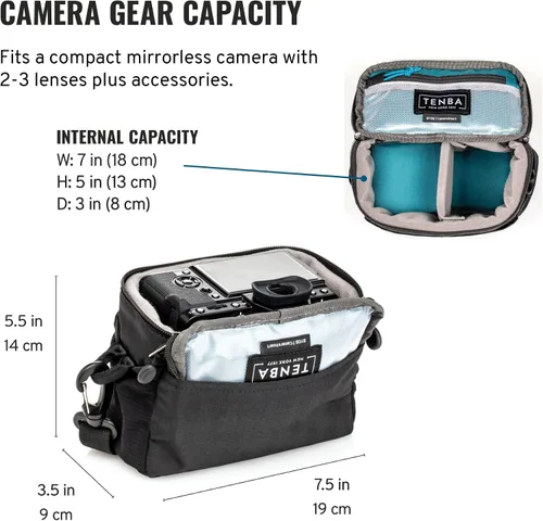 Vista 2 de Tenba BYOB 7 para cámara fotográfica, inserto - Convierte cualquier bolsa en una bolsa para cámaras DSLR y sin espejo y lentes – Negro (636-626)