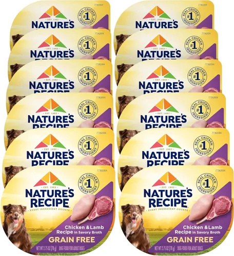 Vista 14 de Nature's Recipe Receta de pollo y carne de res sin granos en caldo sabroso alimento húmedo para perros, taza de 2.75 onzas, 12