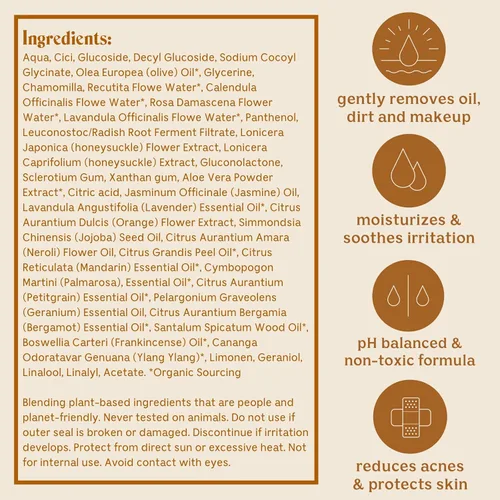 Vista 4 de Solluna by Kimberly Snyder Limpiador facial hidratante antienvejecimiento, lavado facial suave con pH equilibrado, aceites naturales hidratantes