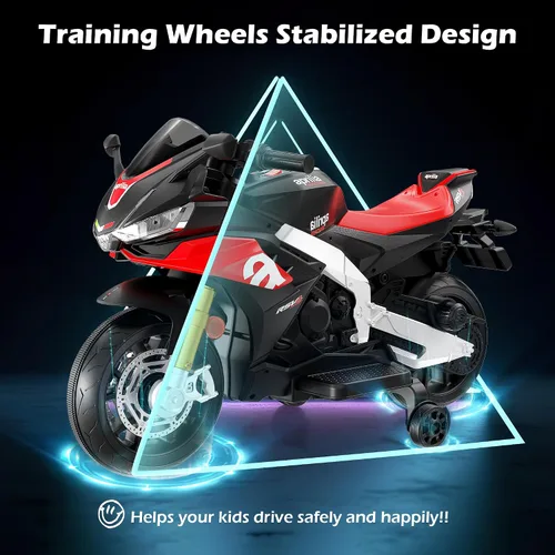 Vista 4 de Motocicleta para niños, motocicleta Aprilia RSV4 con licencia de Negro