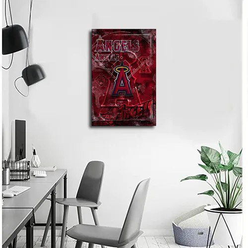 Vista 5 de Anaheim Póster de ángeles de béisbol, deportes, lienzo para pared, diseño de arte de pared, decoración del hogar (enmarcado, 8 x 12 pulgadas)