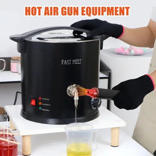 Vista 7 de FAST MELT - Kit de fundidor eléctrico de cera de 10 litros para hacer velas, control de temperatura de 86.0-230.0 °F, boquilla de fácil vertido