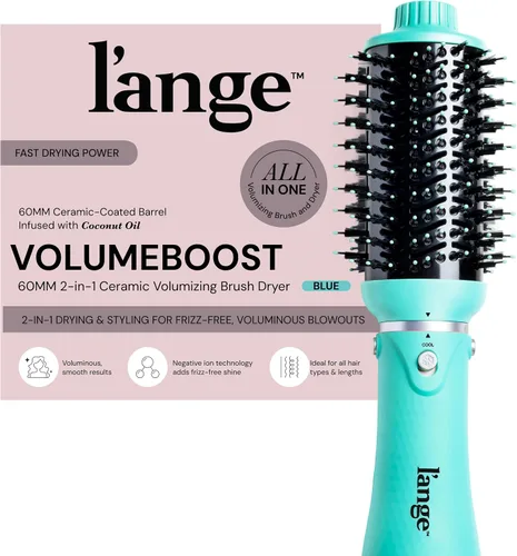 Vista 10 de L'ANGE HAIR VolumeBoost 60mm 2-en-1 Cepillo Secador Voluminizador Cerámico Secado Rápido y Estilo para Peinados Voluminosos Sin Frizz Barril