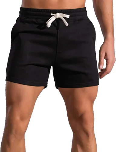 Vista 9 de Pantalones cortos de algodón de 5.5/7 pulgadas para hombre, pantalones cortos de entrenamiento de algodón con bolsillos