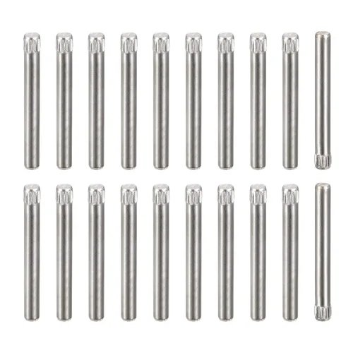 Vista 47 de uxcell Pasadores de acero inoxidable 304 de 0.05 x 0.236 pulgadas, 20 pines de cabeza moleteada con extremo biselado plano, clavijas de madera