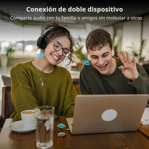 Vista 7 de AMORNO Adaptador Bluetooth USB-C para PS5, adaptador de audio Bluetooth 5.4 para PC, Plug and Play, transmisor de audio inalámbrico para auriculares