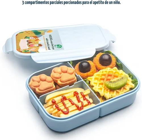 Vista 2 de MISS BIG® Fiambrera estilo bento,Fiambrera estilo bento para niños,Fiambrera para niños,Fiambrera para niños a prueba de fugas,Contenedores