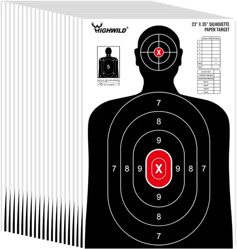 Vista 9 de Highwild Objetivo de papel de silueta de campo de tiro, 23 x 35 pulgadas, adecuado para pistolas, rifles, pistolas de aire, pistolas de aire
