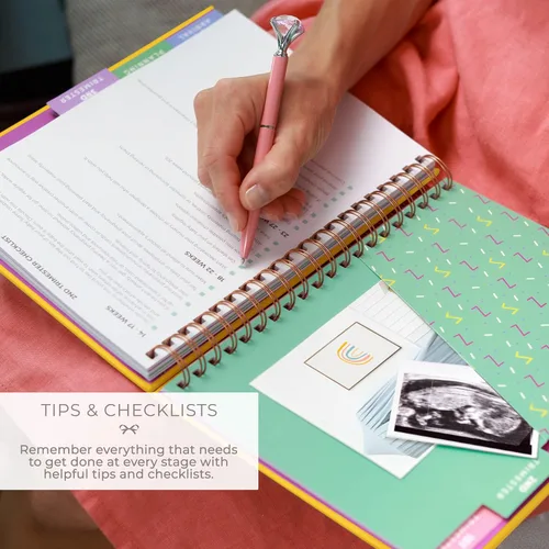 Vista 4 de Clever Fox Diario de embarazo y libro de recuerdos – Agenda de embarazo y cuaderno para futuras mamás – Recuerdo del bebé, regalo para madres
