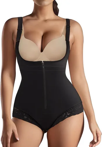 Vista 8 de OMKAGI Fajas moldeadoras de corsé para mujer con control de abdomen, colombianas, moldeadoras, body de compresión