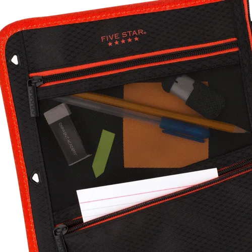 Vista 4 de Five Star Bolsa con cierre, bolsa para lápices, estuche para lápices, se adapta a carpetas de 3 anillos, el color puede variar (50642)
