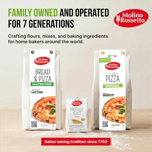 Vista 6 de Molino Rossetto Mezcla de masa para pizza, orgánica, gourmet, mezcla de corteza de pizza para una pizza casera perfecta, también es buena