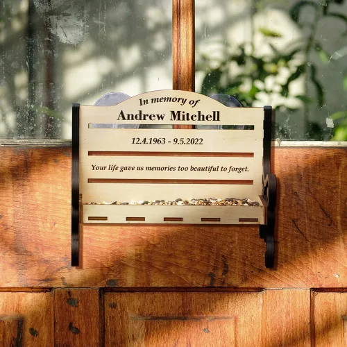 Vista 5 de Comedero de pájaros personalizado para patio exterior, regalo conmemorativo personalizado de condolencias, regalo de condolencia, regalo de funeral