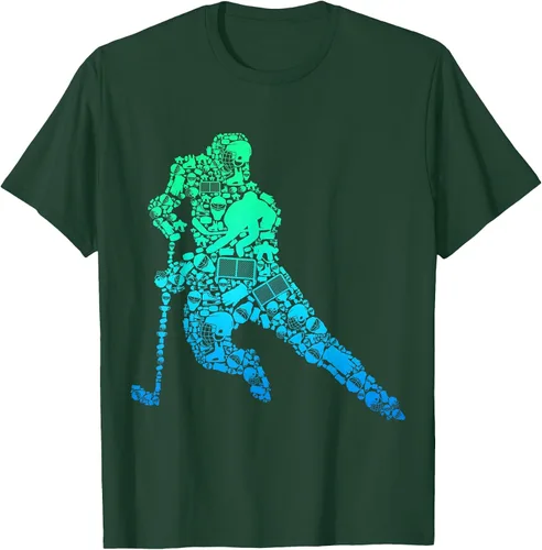 Vista 64 de Jugador de hockey sobre hielo Camiseta de hockey sobre hielo para hombres y niños Asphalt Grey