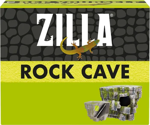 Vista 10 de Zilla cueva de roca de decoración vertical 8.75 x 5.875 x 7.25 pulgadas, gris Decoración de terrario con ventosas para un montaje seguro