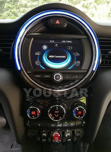 Vista 2 de UNICUS Funda para consola de tablero central 1x Compatible con Mini Cooper F55 F56 F57 Efecto carbono