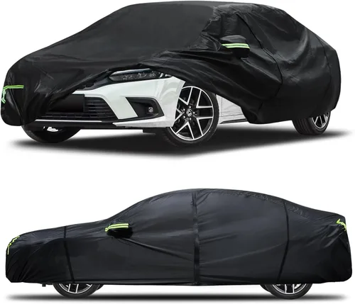 Vista 10 de Funda de auto para Tesla Model 3 2017-2026, 6 capas de cubierta impermeable para todo tipo de clima, cubierta exterior completa para exteriores