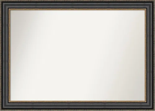 Vista 534 de Amanti Art Espejo personalizado, espejo de baño negro puente, espejo de pared o espejo de tocador de baño sobre el fregadero (26 x 26 pulgadas)
