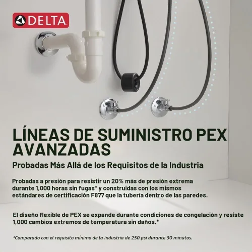 Vista 5 de Delta Kate - Grifo de un solo grifo para fregadero de cocina con pulverizador de espray Cromo