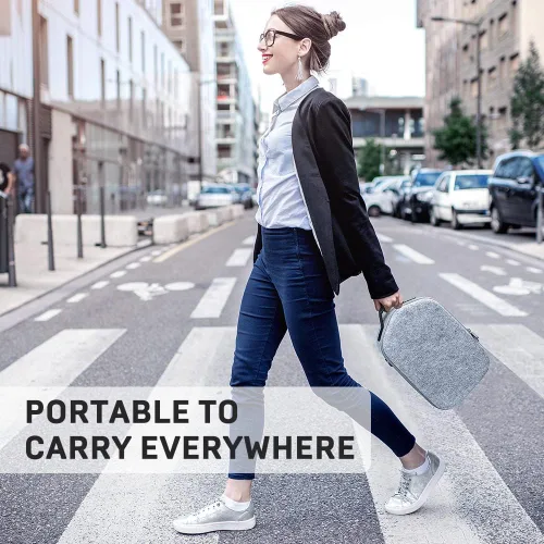 Vista 7 de Vimetapro Estuche de transporte para Quest 2, bolsa rígida para accesorios Quest 2, auriculares de realidad virtual con correa Elite y controles