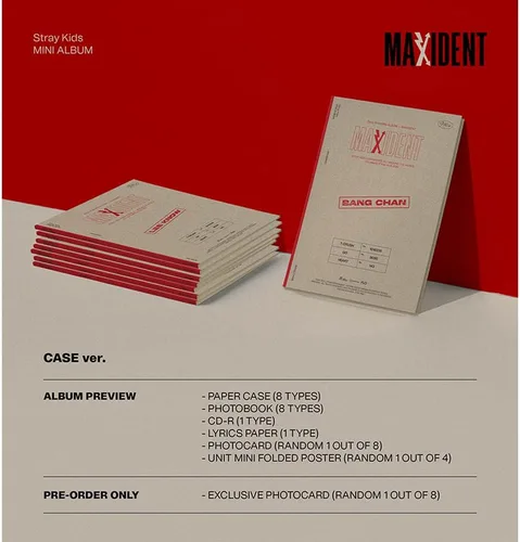 Vista 2 de Stray Kids [MAXIDENT ] Versión de la funda (2 cubiertas al azar) + tarjeta de fotos exclusiva de pre-pedido
