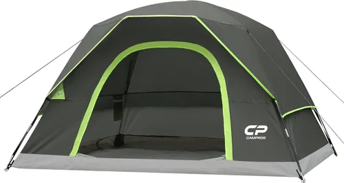 Vista 21 de CAMPROS CP Camping Tent 2/4/6 Person, Waterproof Windproof Double Layer Dome Tent, Easy Setup with Large Mesh Windows & Wide Door for Outdoor