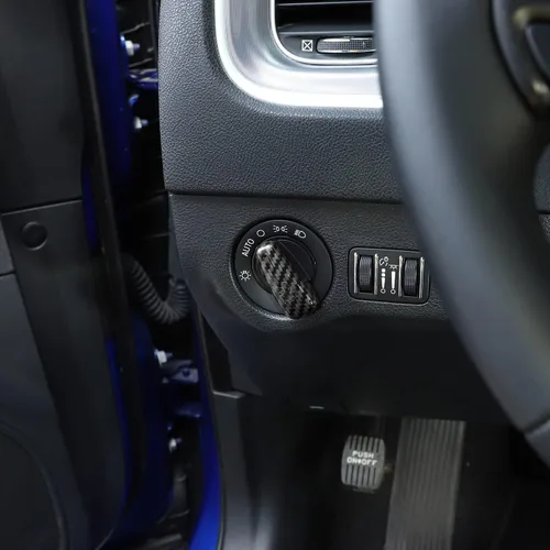 Vista 5 de Jimen para Dodge Challenger 2015+, para Dodge Charger 2010+, para Dodge Durango 2011+, Cubierta de botón de interruptor de faro de recorte
