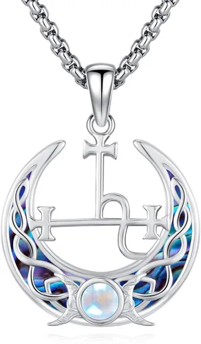 Vista 21 de Joyería Mágica para Mujeres y Hombres Nudo de Bruja Plata 925 Original Collar de Nudo de Bruja Tetragrammaton Hecate Collar Lilith Collar Pentagrama