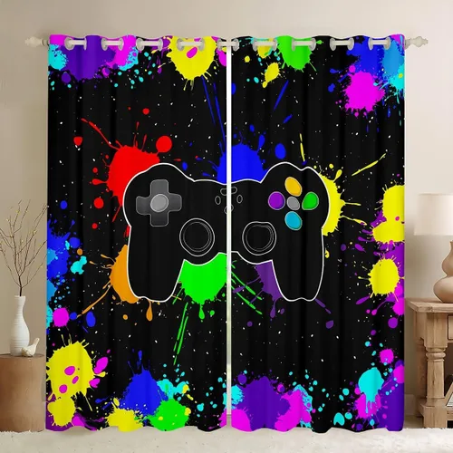 Vista 28 de Erosebridal Cortinas de baloncesto de béisbol, fútbol, rugby, tratamiento de ventanas para niños, niñas, adolescentes, con temática de deportes