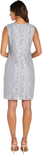 Vista 4 de R&M Richards Vestido corto de encaje para madre de la novia con chaqueta para mujer