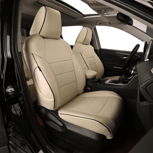 Vista 28 de EKR - Juego completo de fundas de asiento de cuero para automóvil de ajuste personalizado (color negro)