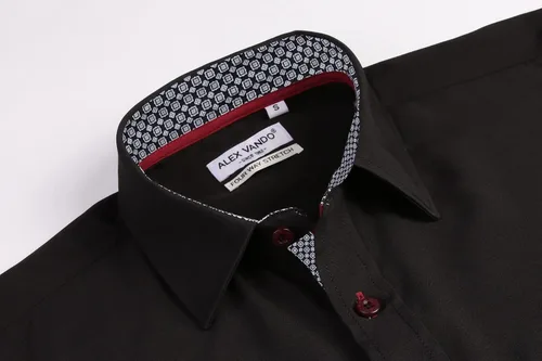 Vista 3 de Alex Vando Camisa de vestir para hombre, sin arrugas, ajuste regular, elástica en 4 direcciones, con botones