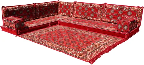 Vista 20 de arabicsofa Juego de Sofá Majlis Árabe de Esquina en Forma de L – Cojín Modular de Piso con Almohadas de Respaldo