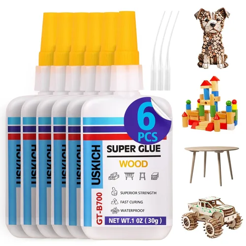 Vista 8 de Super pegamento para plástico con tapa antiobstrucción. 6 x 1 fl oz, pegamento de plástico adhesivo CA para modelo y miniatura, adecuado para PLA