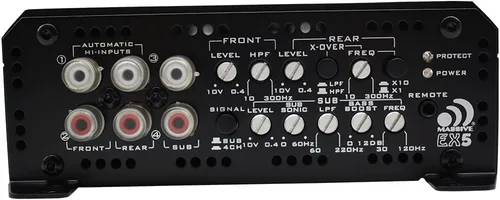 Vista 5 de Massive Audio Amplificador híbrido Nano Edge EX5 de 5 canales 1360W RMS de rango completo
