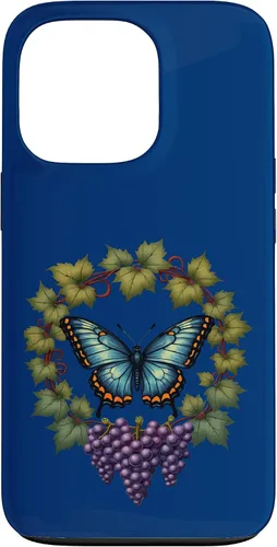 Vista 10 de Blue Winged Diana Fritillary Butterfly and Grape Vine Case for iPhone XR