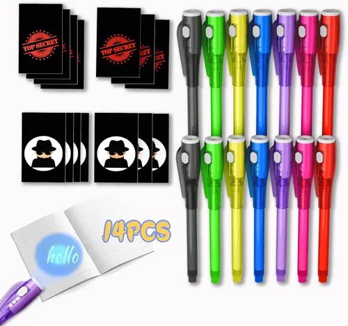 Vista 9 de Juego de Tinta Invisible Espía para Niños, Juguetes de Regalo de Fiesta para Niñas y Niños, Marcadores Mágicos para Niñas y Niños, Diversión al Aire